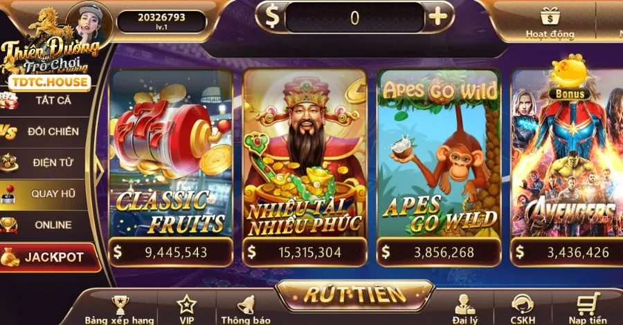 Hình ảnh các tựa game slot nổ hũ với jackpot lớn